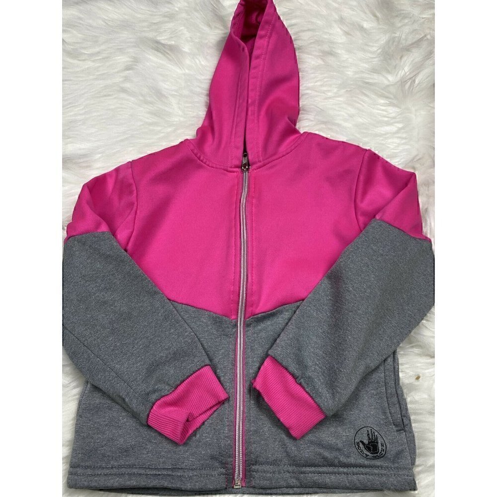 Body Glove Hooded Jacket Girls Size 6X Full Zip Pink Grey